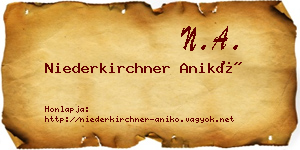Niederkirchner Anikó névjegykártya
